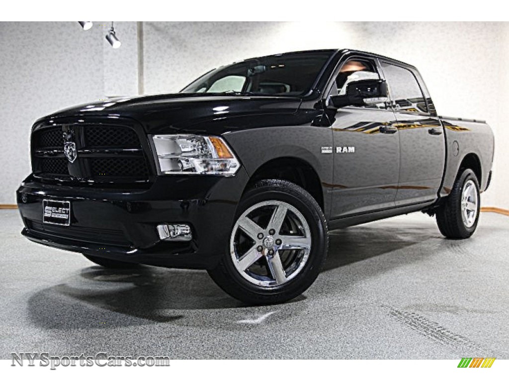 2009 Ram 1500 Sport Crew Cab 4x4 - Brilliant Black Crystal Pearl / Dark Slate Gray photo #1