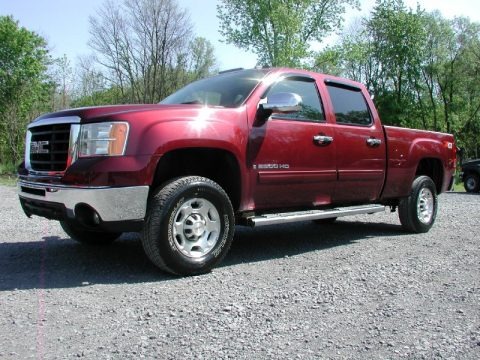 Dark Crimson Red Metallic 2008 GMC Sierra 2500HD SLE Z71 Crew Cab 4x4