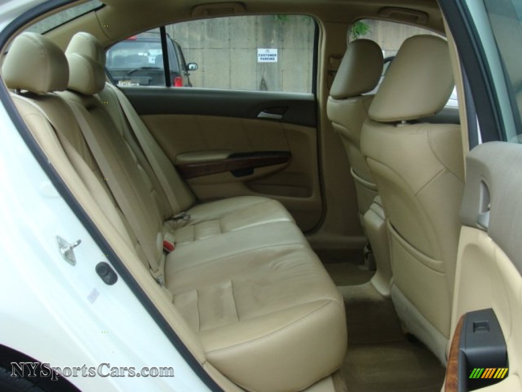 2008 Accord EX-L V6 Sedan - White Diamond Pearl / Ivory photo #22
