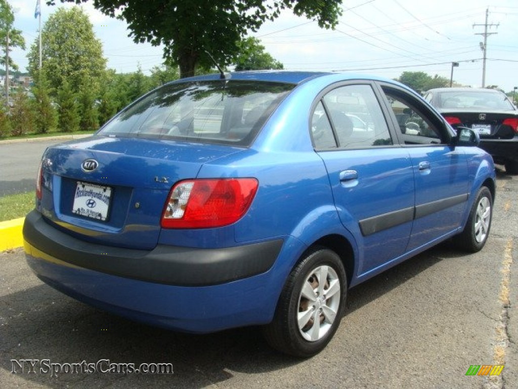 2008 Rio LX Sedan - Sapphire Blue / Gray photo #4
