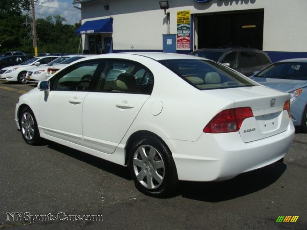 2008 Civic LX Sedan - Taffeta White / Ivory photo #6