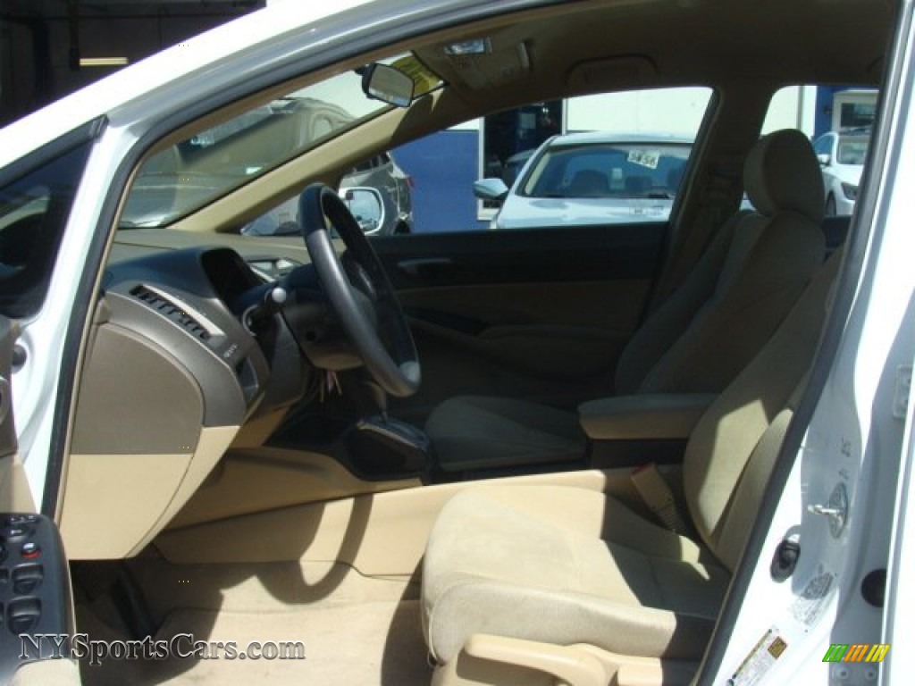 2008 Civic LX Sedan - Taffeta White / Ivory photo #10