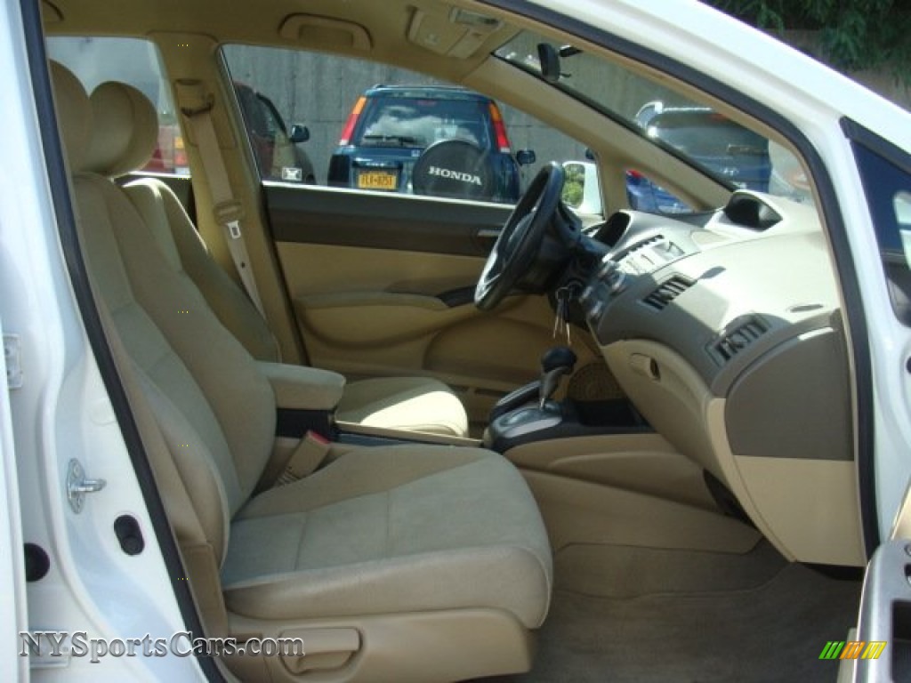 2008 Civic LX Sedan - Taffeta White / Ivory photo #24