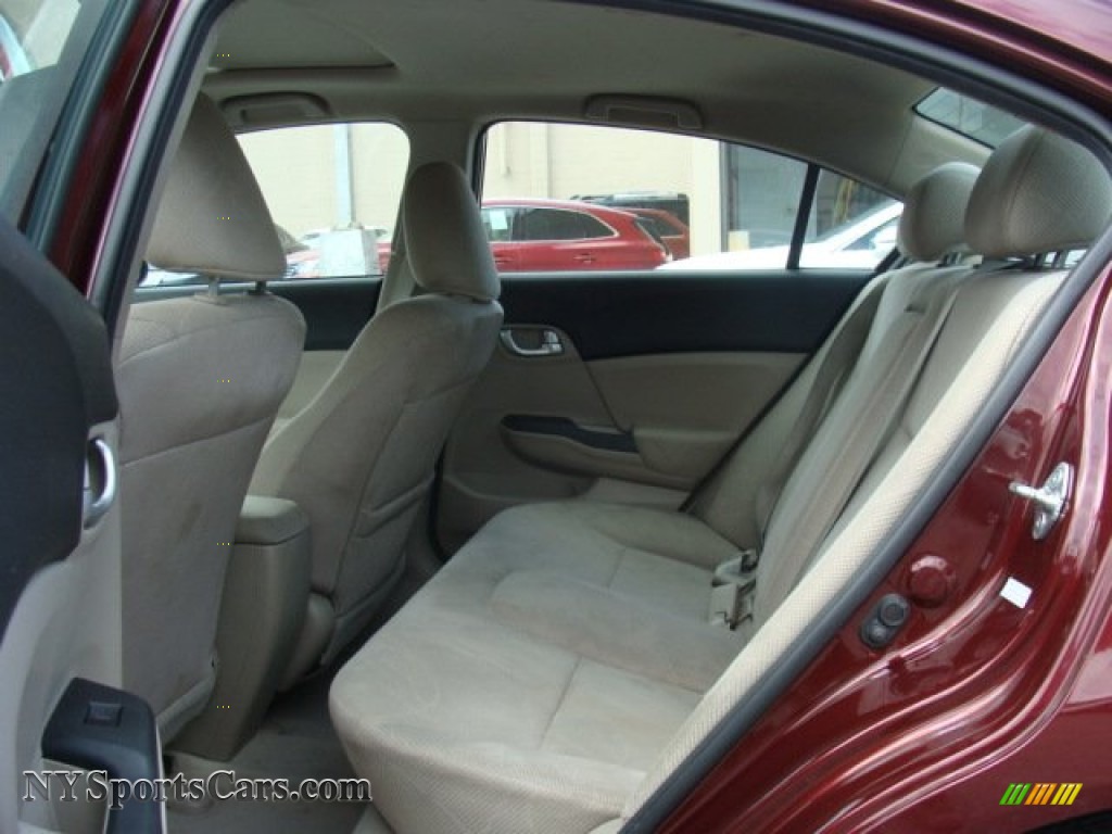2012 Civic EX Sedan - Crimson Pearl / Beige photo #21
