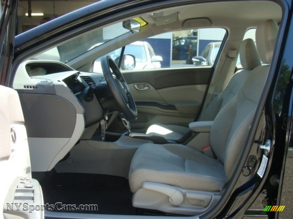 2012 Civic LX Sedan - Crystal Black Pearl / Gray photo #10