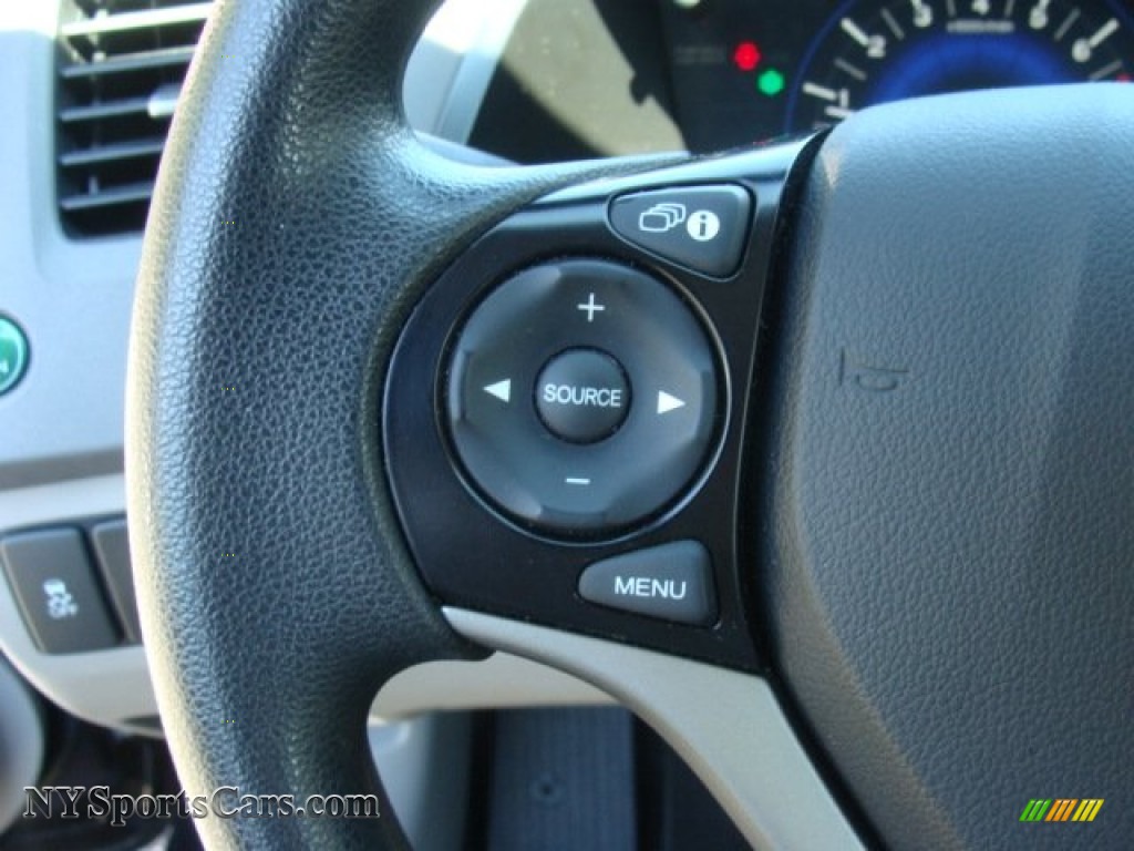 2012 Civic LX Sedan - Crystal Black Pearl / Gray photo #14