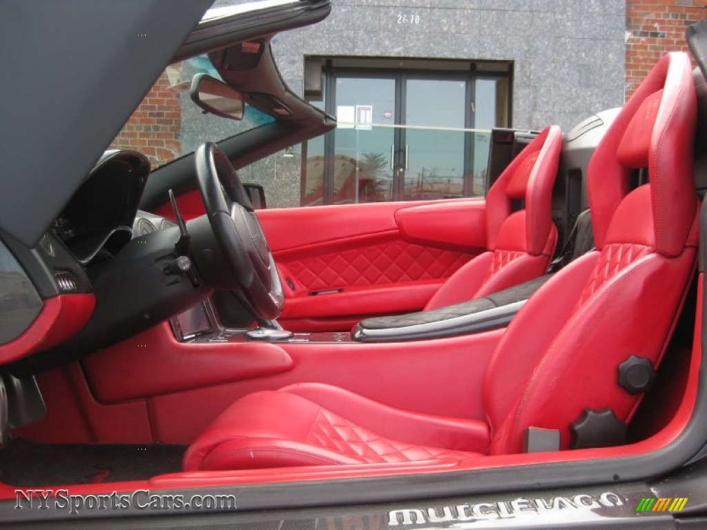 2008 Murcielago LP640 Roadster - Matte Black / Red photo #25