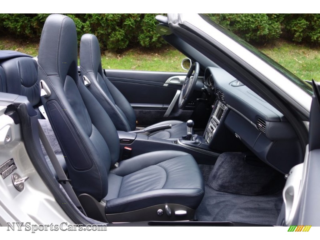 2008 911 Turbo Cabriolet - Arctic Silver Metallic / Sea Blue photo #14